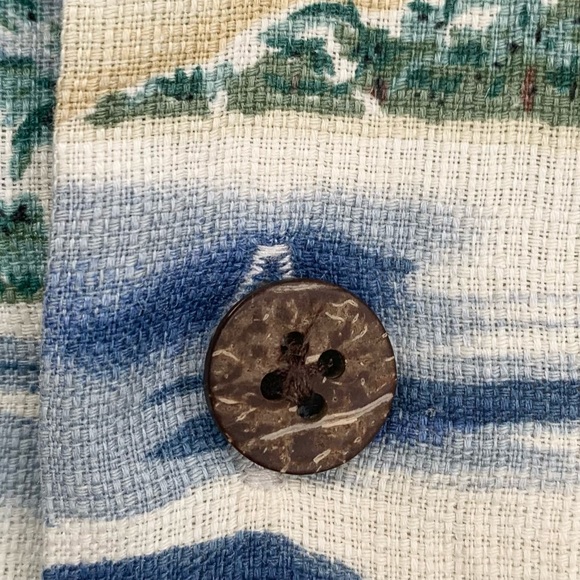 Grant Thomas Mens Silk Hawaiian Shirt Tropical Palm Tree Beach Scene XXL - Picture 7 of 7